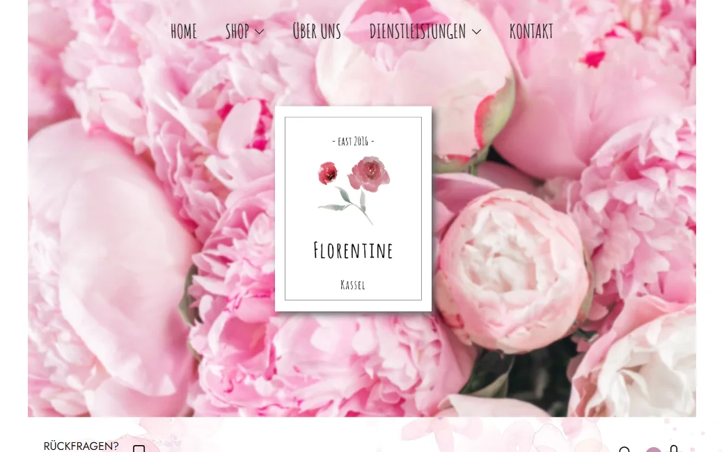 Der Demo-Blumenladen Florentine am Desktop: Sträuße bestellen zum Abholen oder Liefern