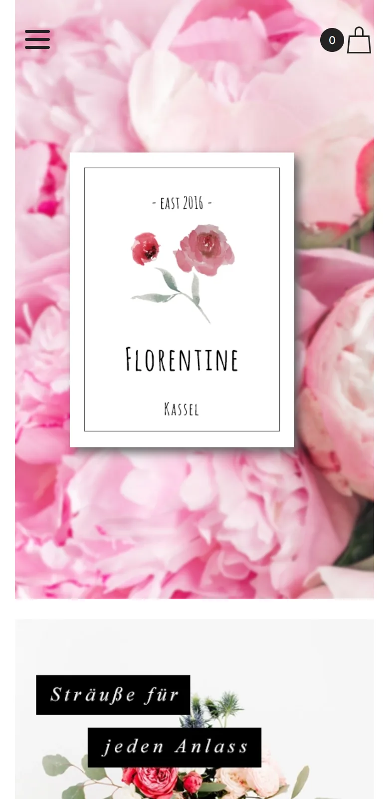 Demo-Blumenladen Florentine auf dem Smartphone